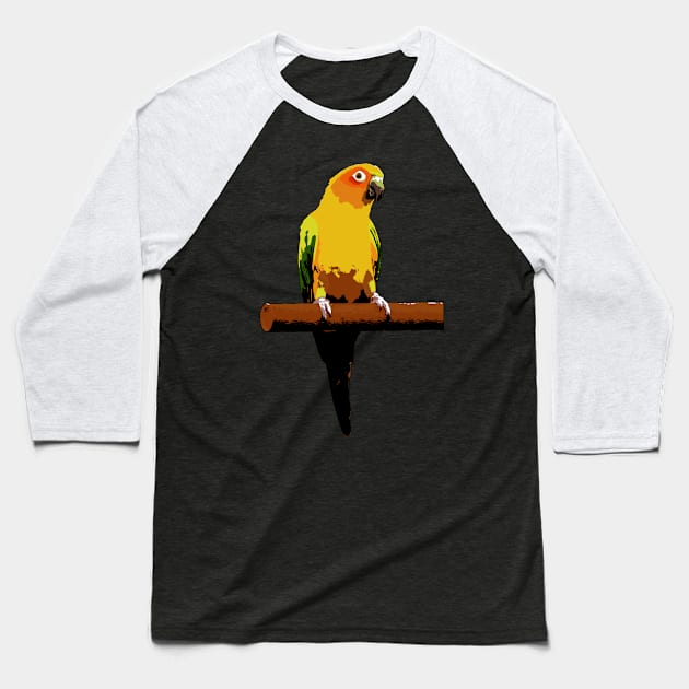 Sun Conure Vector Baseball T-Shirt by tribbledesign